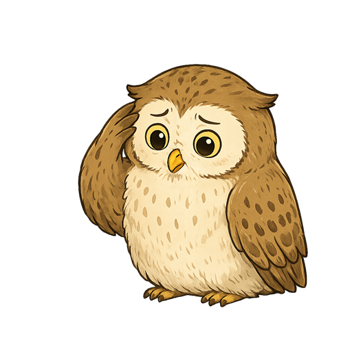 困っているフクロウ
